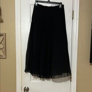 Vince Camuto Black Midi A-Line Skirt